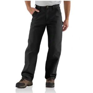 Black Carhartt loose fit washed duck utility pant 34/32